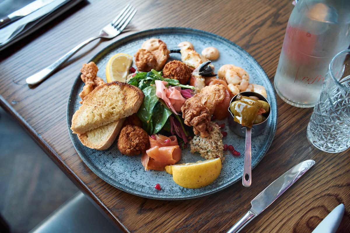 Plate of seafood in a dingle restaurant